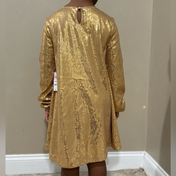 Girls INC Gold Sequined Aline Dress Size 7/8 NEW - Picture 5 of 6